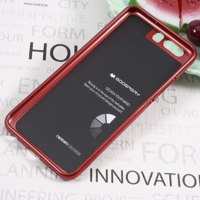 Goospery - Handy Hülle für Huawei P10 Plus - TPU Soft Case - i Jelly Metal Series - rot