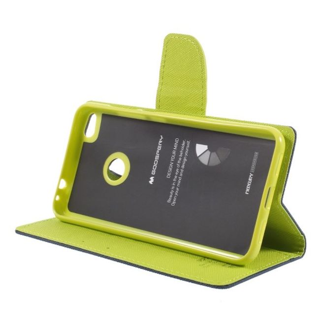 Goospery - Huawei P8 Lite (2017) Hülle - Handy Bookcover - Fancy Diary Series - navy/lime