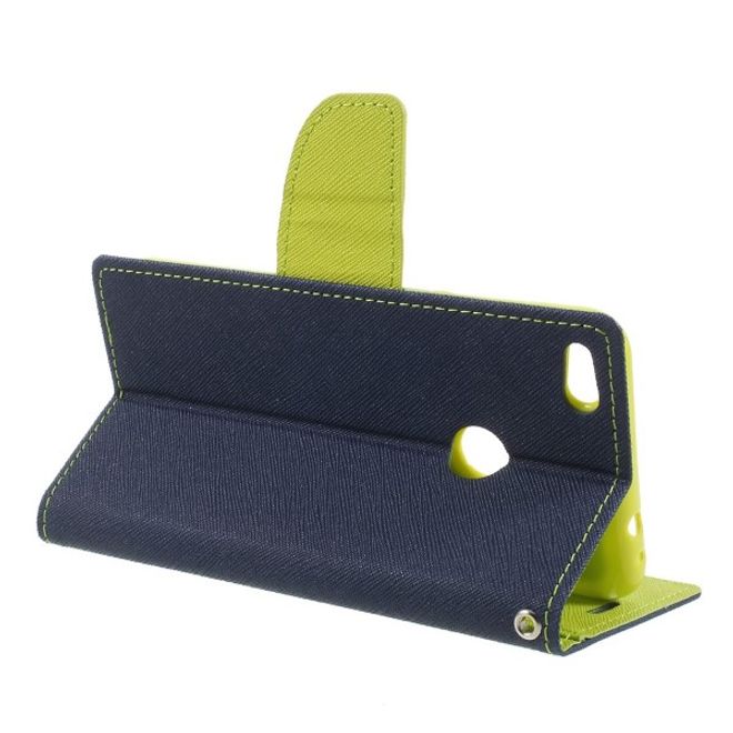 Goospery - Huawei P8 Lite (2017) Hülle - Handy Bookcover - Fancy Diary Series - navy/lime