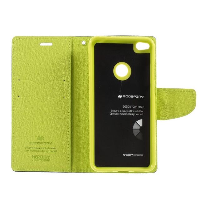 Goospery - Huawei P8 Lite (2017) Hülle - Handy Bookcover - Fancy Diary Series - navy/lime