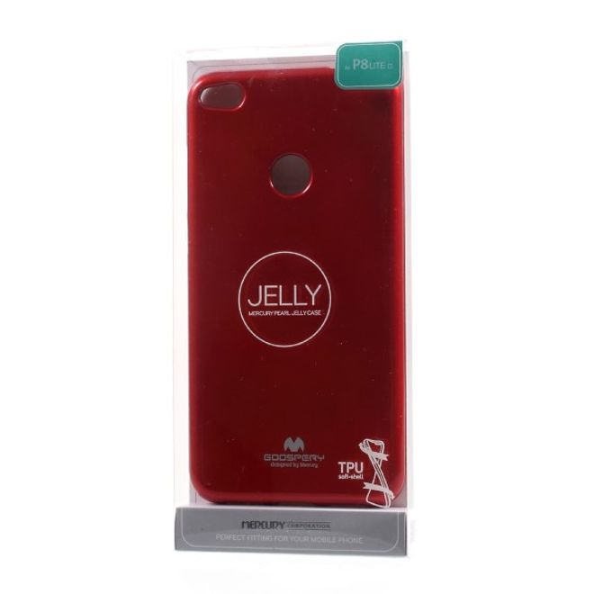 Goospery - Handy Case für Huawei P8 Lite (2017) - TPU Softcase - Pearl Jelly Series - rot