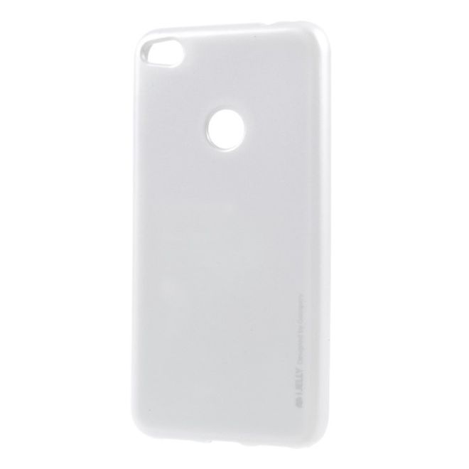 Goospery - Handy Hülle für Huawei P8 Lite (2017) - TPU Soft Case - i Jelly Metal Series - silber