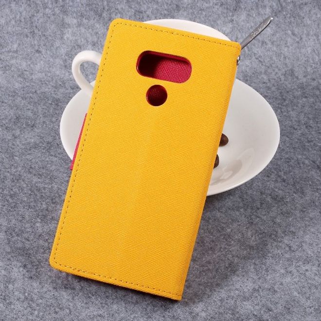 Goospery - LG G6 Hülle - Handy Bookcover - Fancy Diary Series - gelb/pink