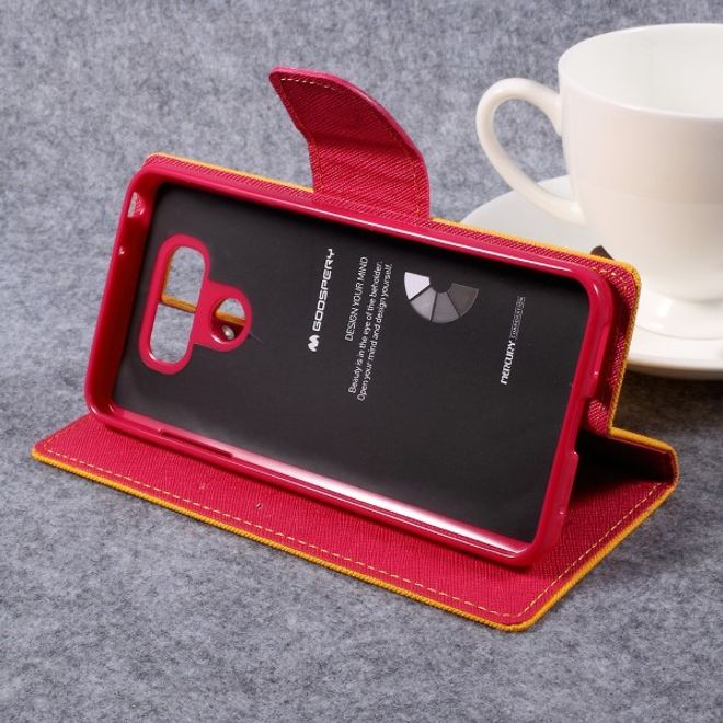 Goospery - LG G6 Hülle - Handy Bookcover - Fancy Diary Series - gelb/pink