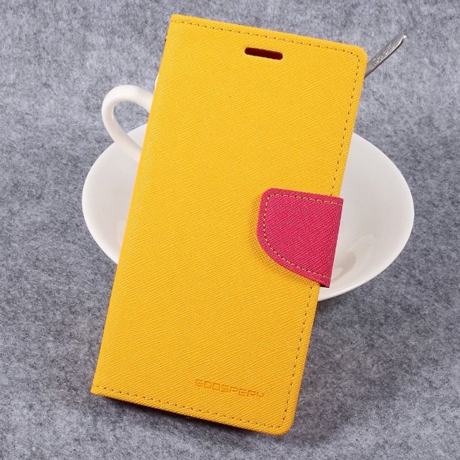 Goospery - LG G6 Hülle - Handy Bookcover - Fancy Diary Series - gelb/pink