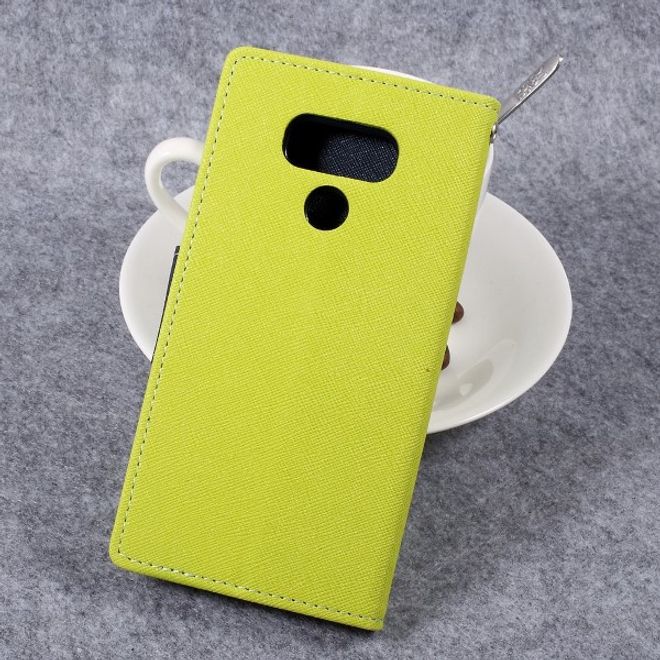 Goospery - LG G6 Hülle - Handy Bookcover - Fancy Diary Series - lime/navy