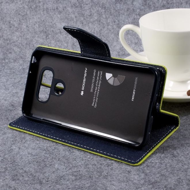 Goospery - LG G6 Hülle - Handy Bookcover - Fancy Diary Series - lime/navy