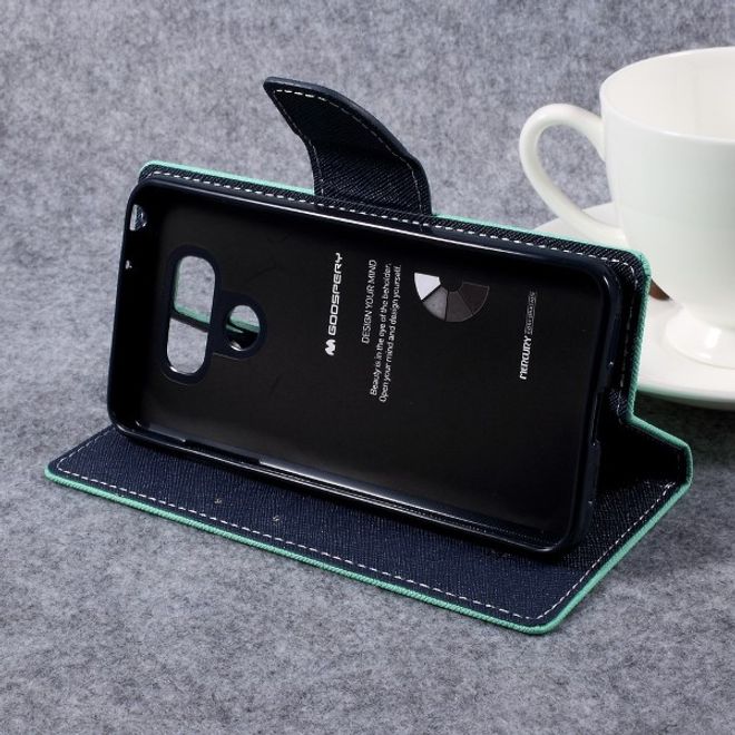 Goospery - LG G6 Hülle - Handy Bookcover - Fancy Diary Series - mint/navy