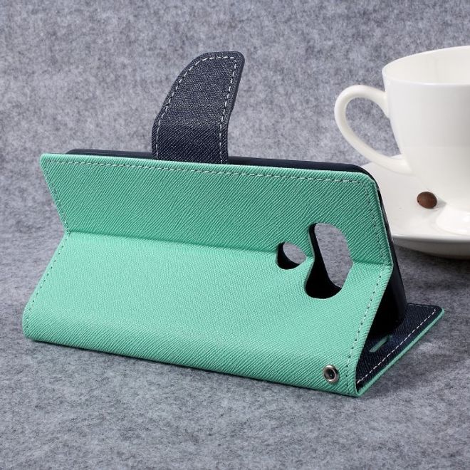 Goospery - LG G6 Hülle - Handy Bookcover - Fancy Diary Series - mint/navy