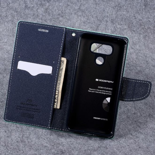 Goospery - LG G6 Hülle - Handy Bookcover - Fancy Diary Series - mint/navy