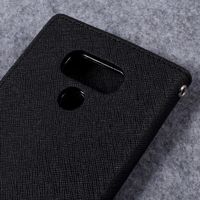 Goospery - LG G6 Hülle - Handy Bookcover - Fancy Diary Series - schwarz