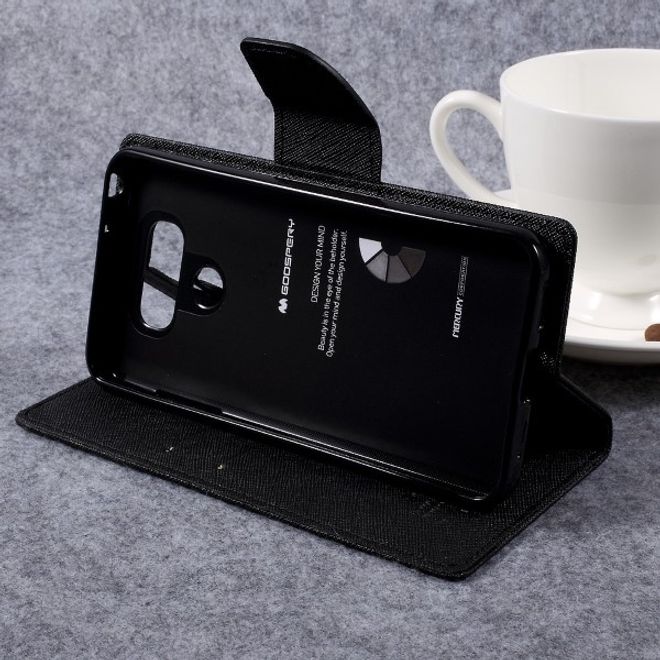 Goospery - LG G6 Hülle - Handy Bookcover - Fancy Diary Series - schwarz