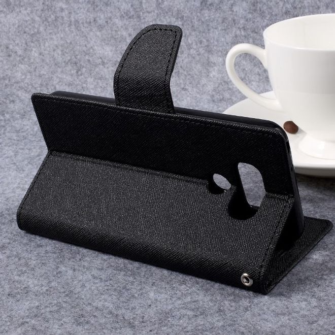 Goospery - LG G6 Hülle - Handy Bookcover - Fancy Diary Series - schwarz