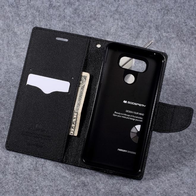 Goospery - LG G6 Hülle - Handy Bookcover - Fancy Diary Series - schwarz
