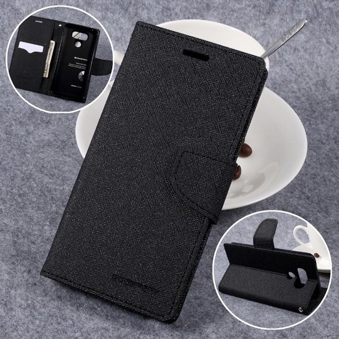 Goospery - LG G6 Hülle - Handy Bookcover - Fancy Diary Series - schwarz