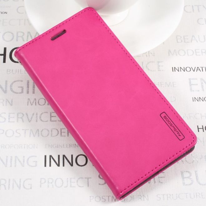 Goospery - LG G6 Plus Handyhülle - Case aus Leder - Bluemoon Flip Series - rosa