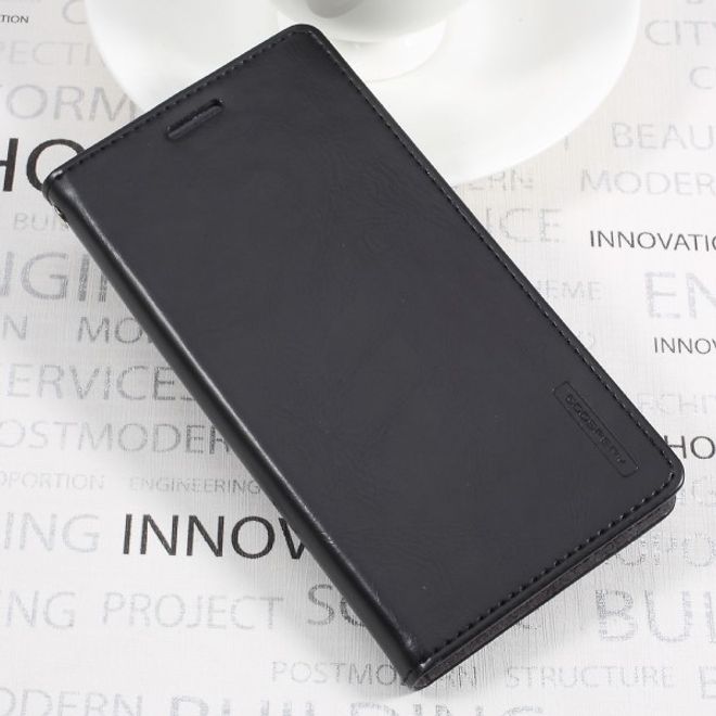 Goospery - LG G6 Plus Handyhülle - Case aus Leder - Bluemoon Flip Series - schwarz