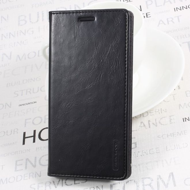 Goospery - LG G6 Plus Handyhülle - Case aus Leder - Bluemoon Flip Series - schwarz