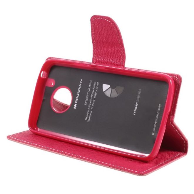 Goospery - Motorola Moto G5 Hülle - Handy Bookcover - Fancy Diary Series - rosa/pink