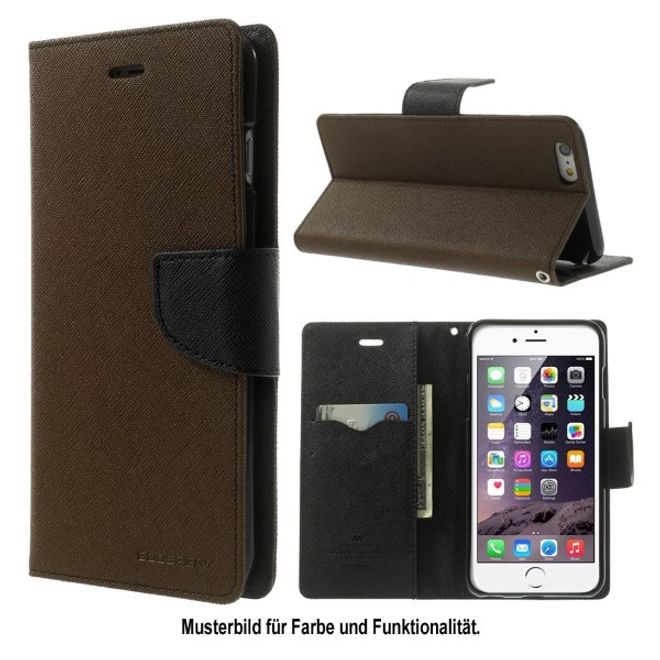Goospery - Motorola Moto G5 Plus Hülle - Handy Bookcover - Fancy Diary Series - braun/schwarz