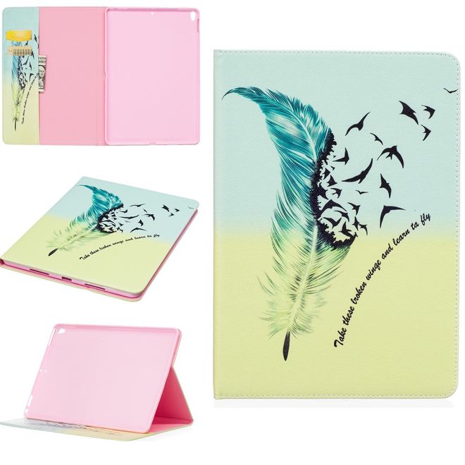 iPad Pro 10.5 Tablet Case - Leather Case - Feathers and Birds
