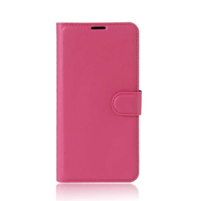 Samsung Galaxy J7 (2017) Hülle - Cover aus Leder - mit Litchitextur und Standfunktion - rosa