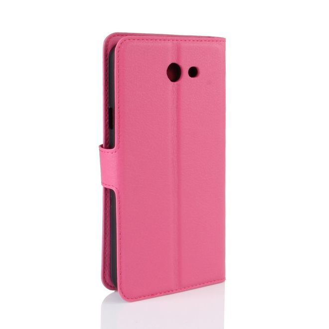 Samsung Galaxy J7 (2017) Hülle - Cover aus Leder - mit Litchitextur und Standfunktion - rosa