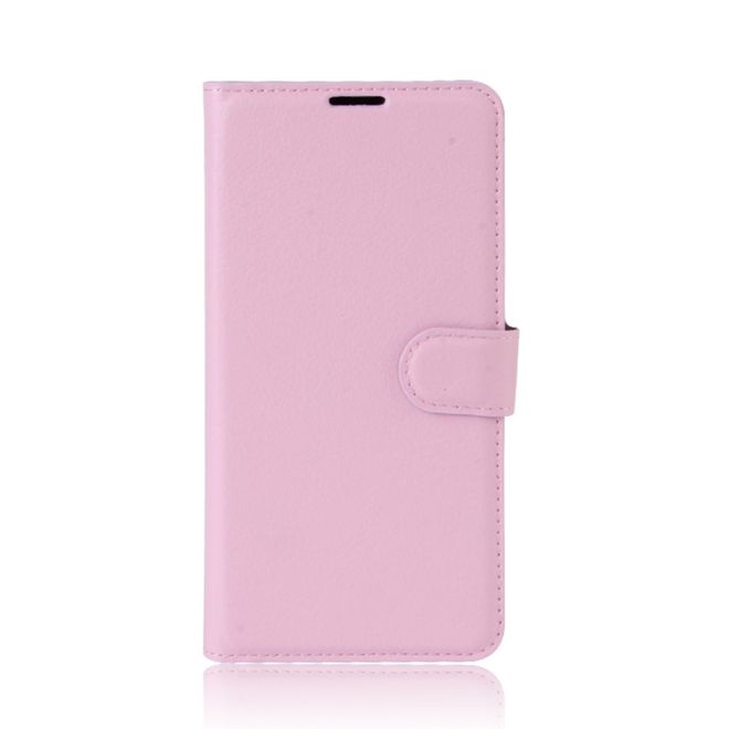 Samsung Galaxy J7 (2017) Hülle - Cover aus Leder - mit Litchitextur und Standfunktion - pink