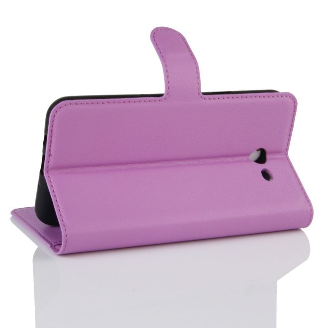 Samsung Galaxy J7 (2017) Hülle - Cover aus Leder - mit Litchitextur und Standfunktion - purpur