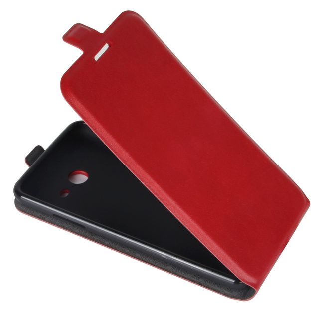 Samsung Galaxy J7 (2017) Hülle - Crazy Horse Leder Case - vertikal - rot