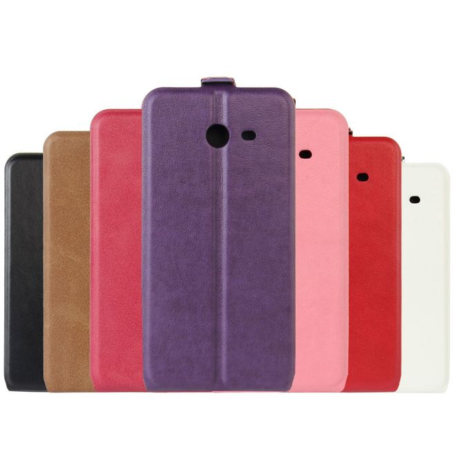 Samsung Galaxy J7 (2017) Hülle - Crazy Horse Leder Case - vertikal - braun