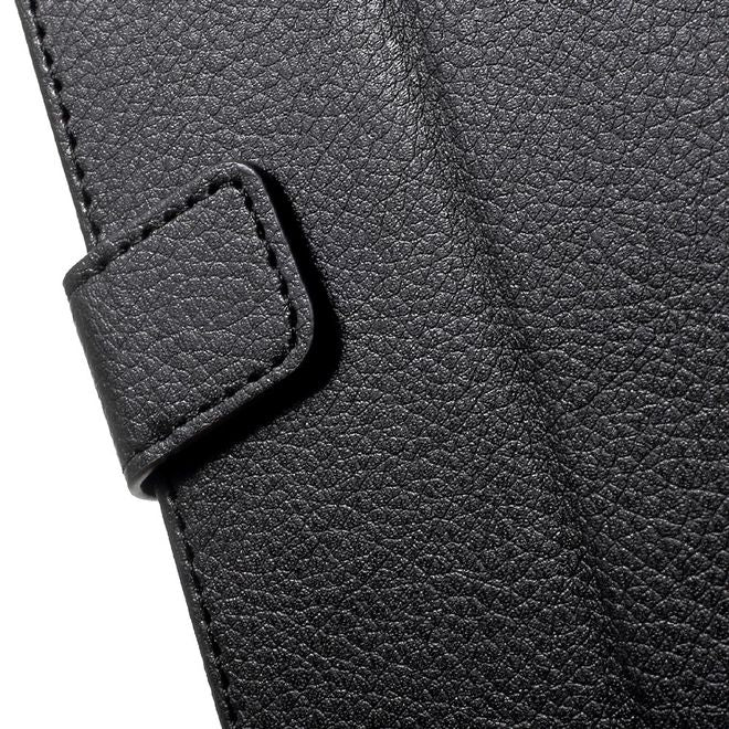 Samsung Galaxy J7 (2017) Handy Case - Hülle aus Leder - mit Litchitextur - schwarz