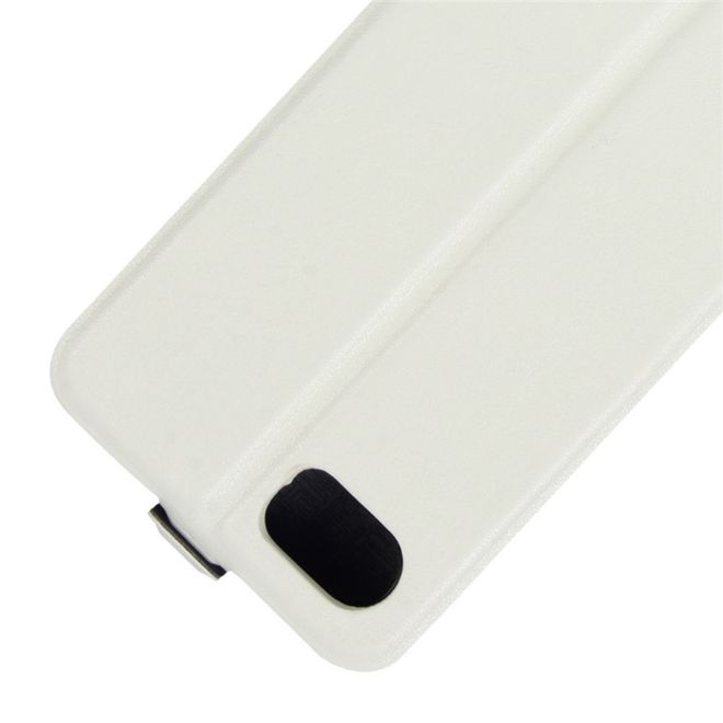 BlackBerry Keyone Handyhülle - Crazy Horse Leder Flipcase - vertikal - weiss
