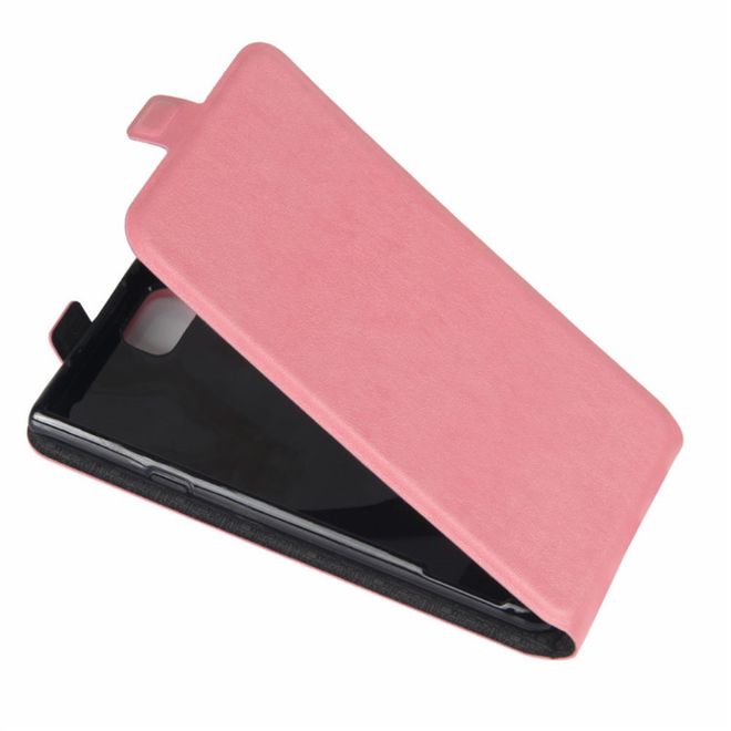 BlackBerry Keyone Handyhülle - Crazy Horse Leder Flipcase - vertikal - pink