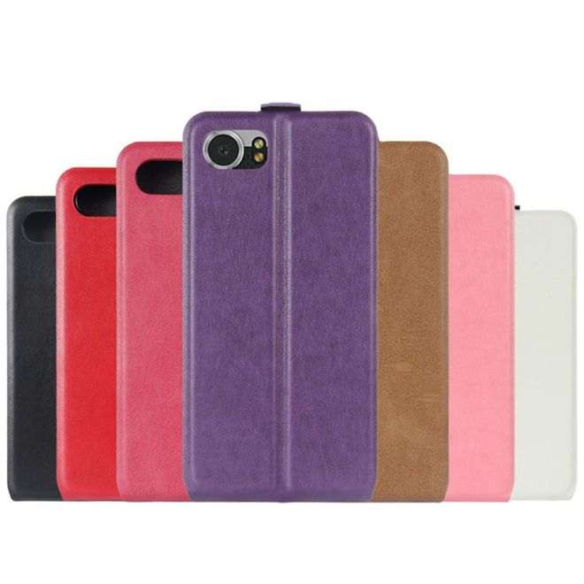 BlackBerry Keyone Handyhülle - Crazy Horse Leder Flipcase - vertikal - pink