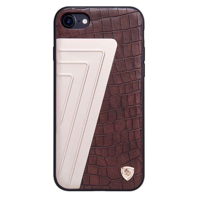 Nillkin - Handyhülle für iPhone SE (2022) / SE (2020) / 8 / 7 - Case aus Leder/Plastik - Hybrid Series - braun