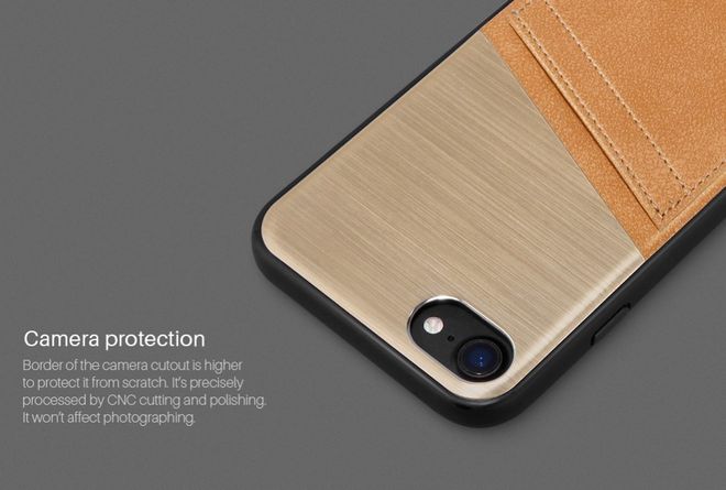 Nillkin - iPhone SE (2022) / SE (2020) / 8 / 7 Handyhülle - Case aus Plastik/Leder - Classy Series - silber