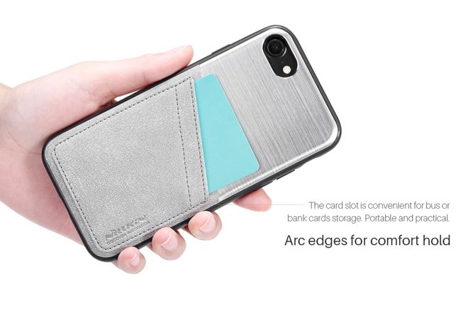Nillkin - iPhone SE (2022) / SE (2020) / 8 / 7 Handyhülle - Case aus Plastik/Leder - Classy Series - silber