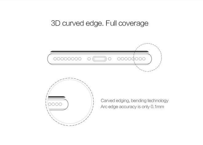 Nillkin - iPhone 8 Plus / 7 Plus Schutzglas - 3D CP+ Max Series - schwarz