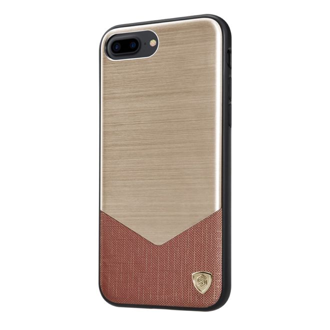Nillkin - Handy Hülle für iPhone 8 Plus / 7 Plus - Cover aus Aluminium/Leder - Lensen Series - gold