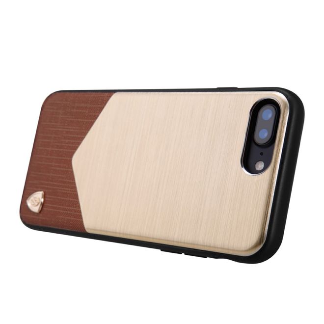 Nillkin - Handy Hülle für iPhone 8 Plus / 7 Plus - Cover aus Aluminium/Leder - Lensen Series - gold