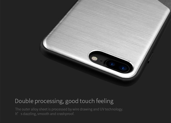 Nillkin - Handy Hülle für iPhone 8 Plus / 7 Plus - Cover aus Aluminium/Leder - Lensen Series - gold