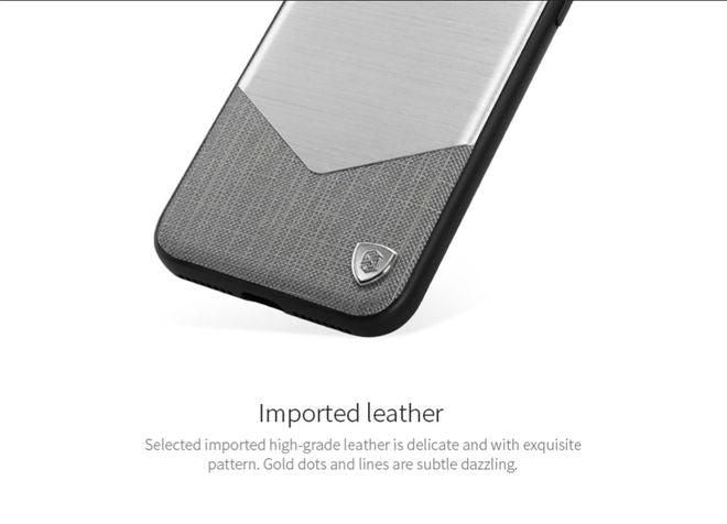 Nillkin - Handy Hülle für iPhone 8 Plus / 7 Plus - Cover aus Aluminium/Leder - Lensen Series - gold