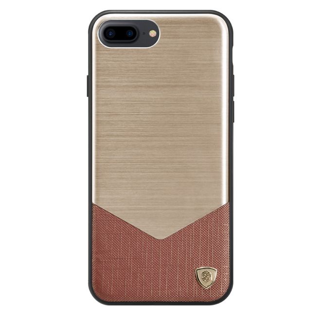 Nillkin - Handy Hülle für iPhone 8 Plus / 7 Plus - Cover aus Aluminium/Leder - Lensen Series - gold