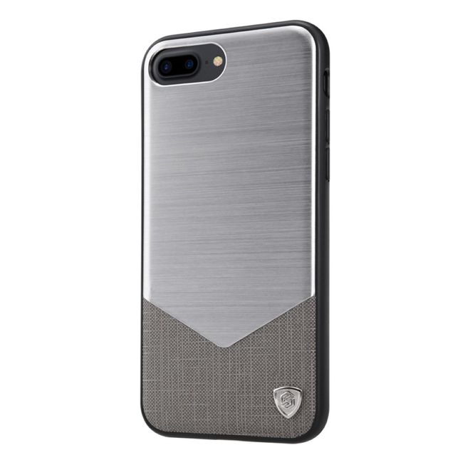 Nillkin - Handy Hülle für iPhone 8 Plus / 7 Plus - Cover aus Aluminium/Leder - Lensen Series - silber