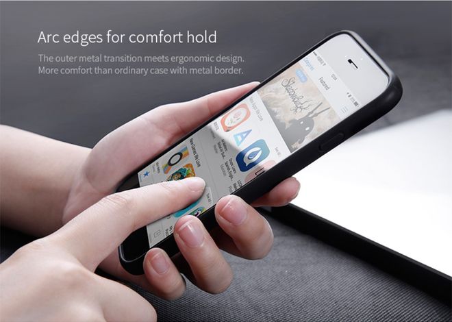 Nillkin - Handy Hülle für iPhone 8 Plus / 7 Plus - Cover aus Aluminium/Leder - Lensen Series - silber