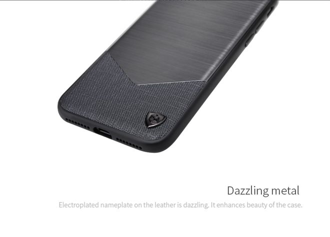 Nillkin - Handy Hülle für iPhone 8 Plus / 7 Plus - Cover aus Aluminium/Leder - Lensen Series - silber