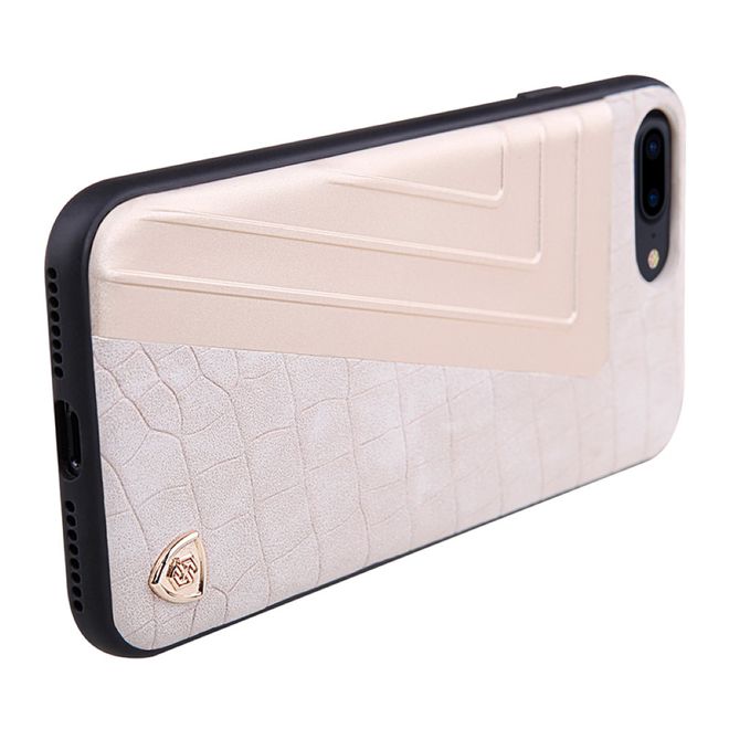 Nillkin - iPhone 8 Plus / 7 Plus Hülle - Case aus Leder/Plastik - Hybrid Series - weiss