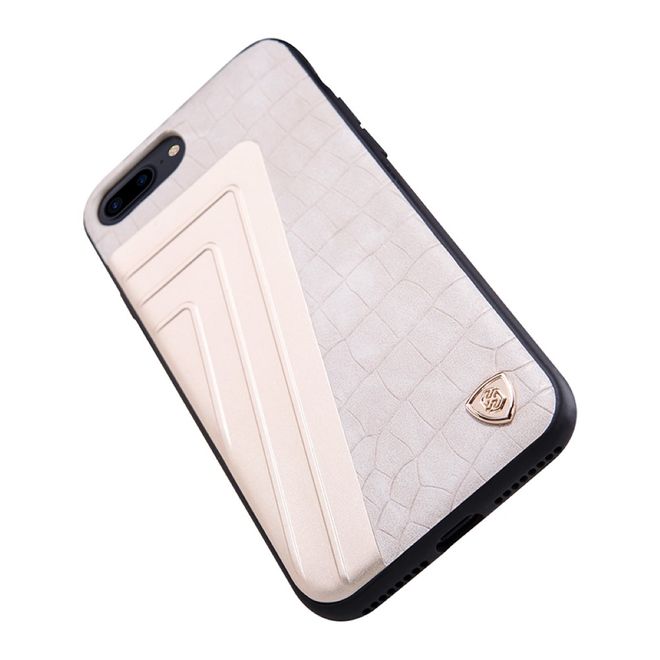 Nillkin - iPhone 8 Plus / 7 Plus Hülle - Case aus Leder/Plastik - Hybrid Series - weiss
