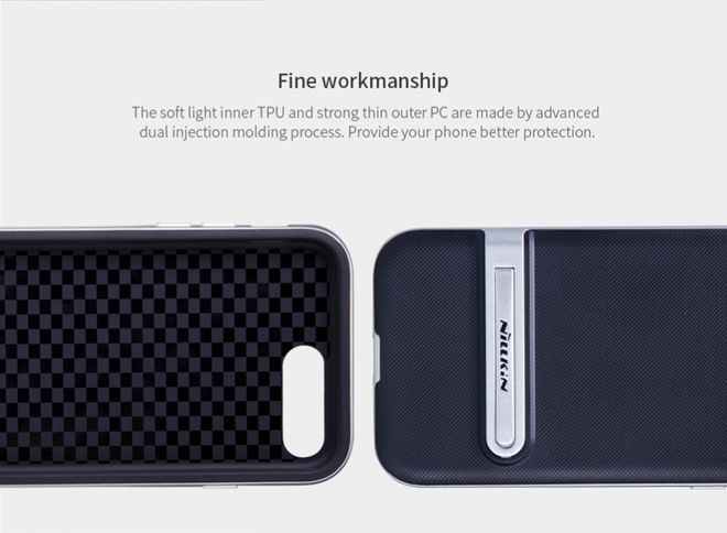 Nillkin - iPhone 8 Plus / 7 Plus Handyhülle - Robustes Case aus Plastik - mit Kickstand - Youth Series - silber